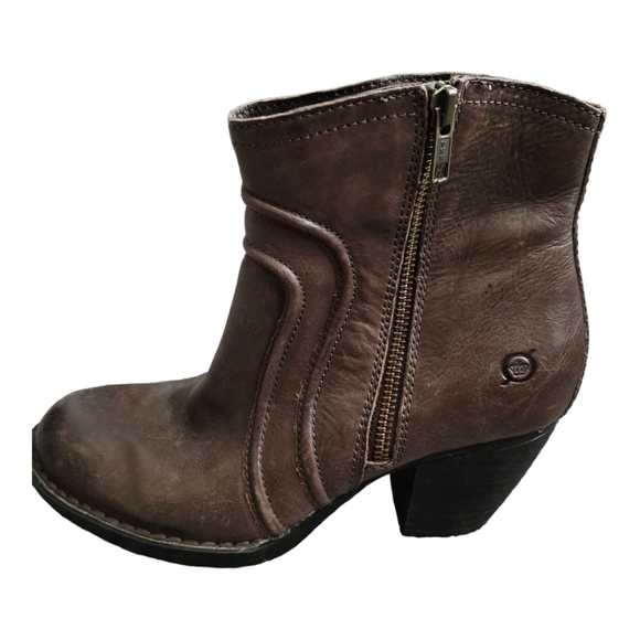 Born Rich Brown Leather Ankle Boots - Picture 2 of 7